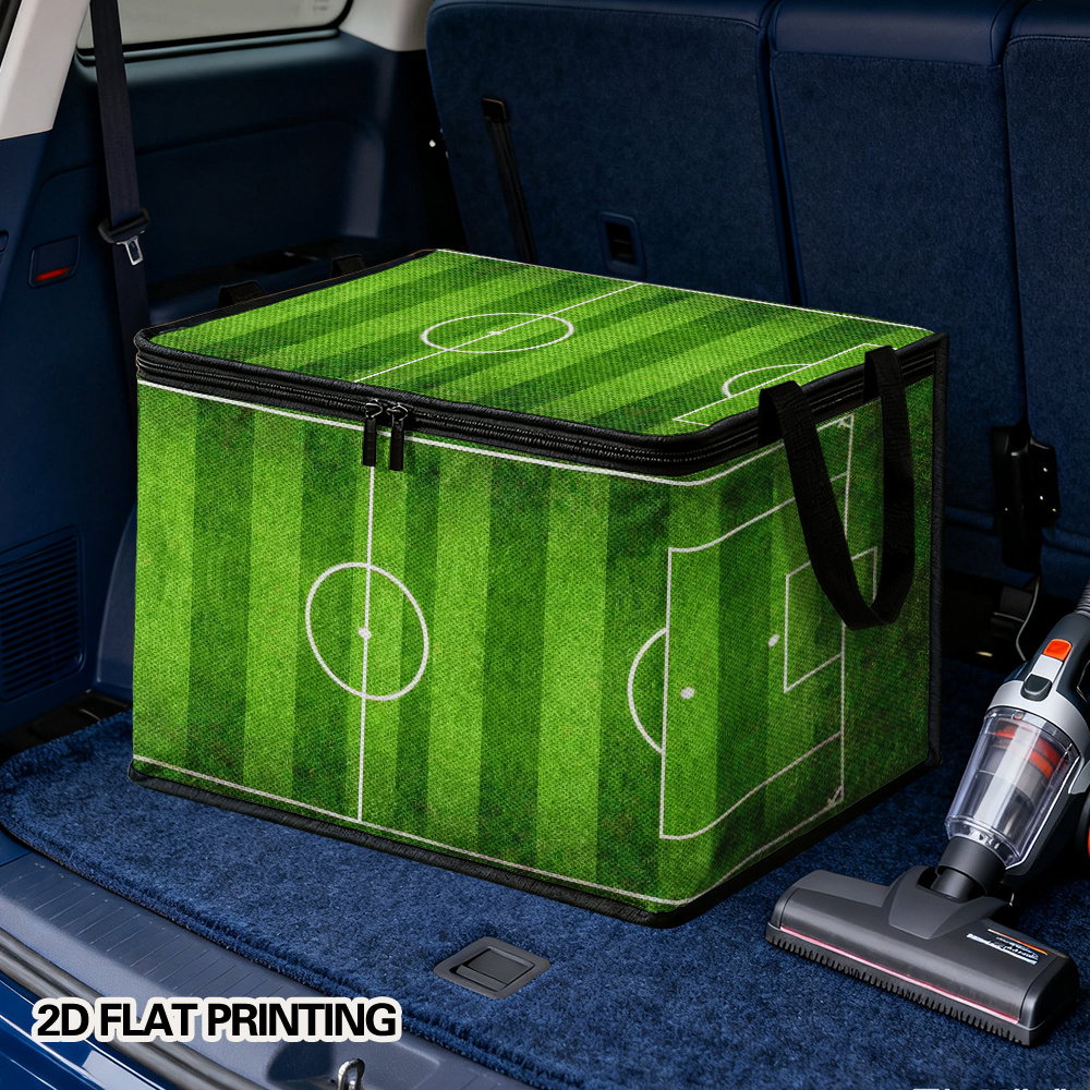 this is a 2d flat printed shoe storage bin featuring a soccer field green stripes design. it comes in multiple sizes and is ideal for organizing entryways, storing items in bedrooms, and managing seasonal footwear. it helps keep shoes, boots this is a 2d flat printed shoe storage bin featuring a soccer field green stripes design. it comes in multiple sizes and is ideal for organizing entryways, storing items in bedrooms, and managing seasonal footwear. it helps keep shoes, boots