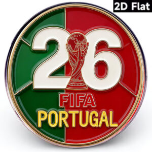 1pc, 2026 portugal world cup commemorative enamel badge, designed with the red and green colors of the portuguese flag and incorporating hercules cup elements. suitable for football enthusiasts and world cup fans to collect and wear