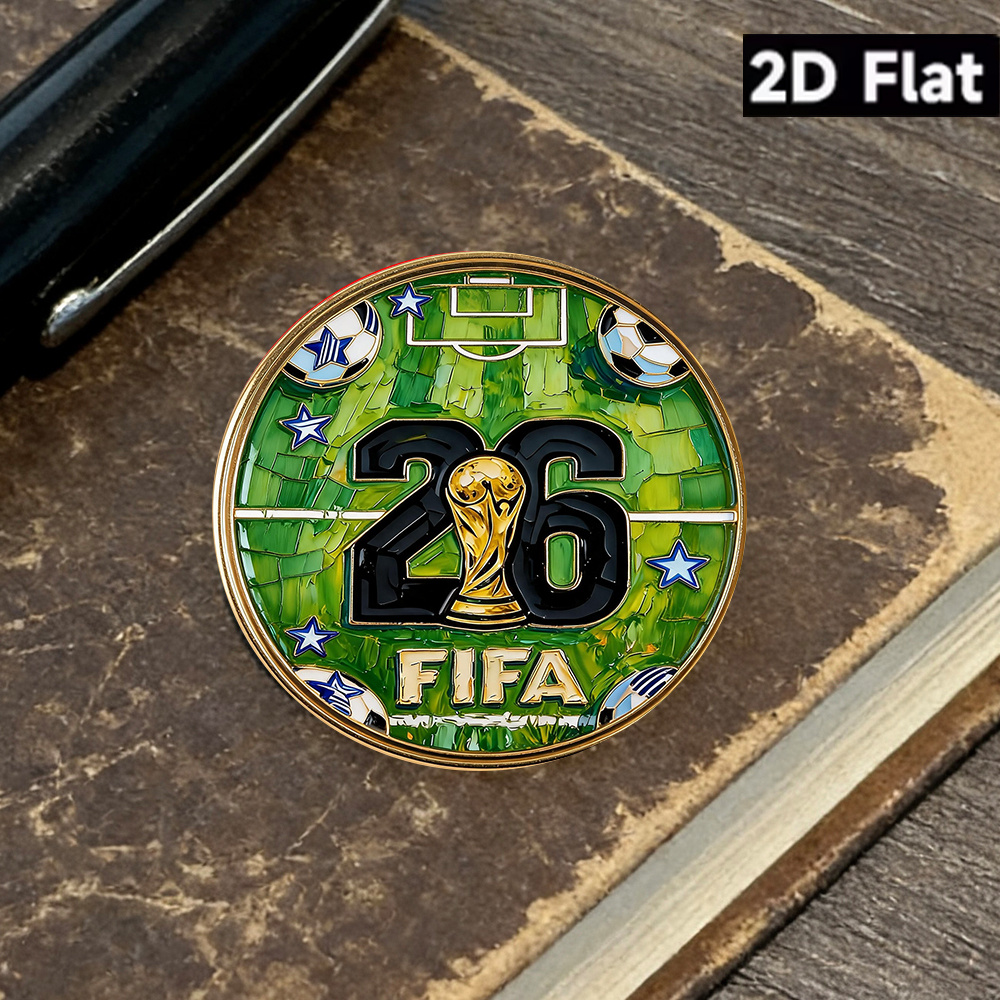 1pc, 2026 fifa world cup commemorative badge, featuring a stadium design with the fifa world cup trophy and soccer ball elements, suitable for soccer enthusiasts and world cup fans to collect and wear 1pc, 2026 fifa world cup commemorative badge, featuring a stadium design with the fifa world cup trophy and soccer ball elements, suitable for soccer enthusiasts and world cup fans to collect and wear