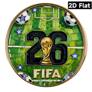 1pc, 2026 fifa world cup commemorative badge, featuring a stadium design with the fifa world cup trophy and soccer ball elements, suitable for soccer enthusiasts and world cup fans to collect and wear