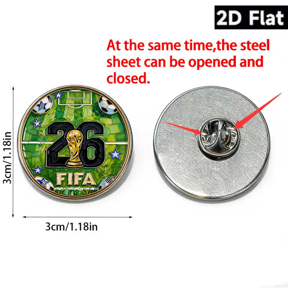 1pc, 2026 fifa world cup commemorative badge, featuring a stadium design with the fifa world cup trophy and soccer ball elements, suitable for soccer enthusiasts and world cup fans to collect and wear 1pc, 2026 fifa world cup commemorative badge, featuring a stadium design with the fifa world cup trophy and soccer ball elements, suitable for soccer enthusiasts and world cup fans to collect and wear