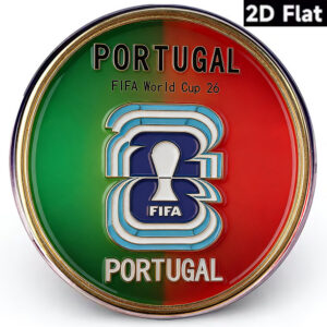 1pc, this is the 2026 fifa world cup portugal commemorative badge, the bottom is divided into portuguese red and green colors, with event logo, suitable for portugal team fans, world cup collection enthusiasts