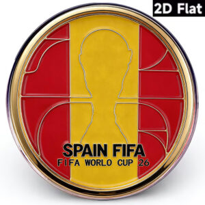 1pc spain national team badge official 2026 world cup themed with spanish flag colors & player silhouette suitable for fans, collectors, football gifts for, world cup collectors