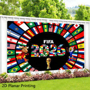 2d flat, 2d flat 2d flat, 2d flat 2d flat banner 1pc, fifa world cup 2, 2026 fifa world cup themed decorative wall hanging, polyester fiber party backdrop, suitable for multiple scenes, living room art wall covering