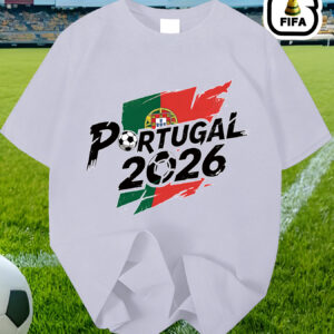 fifa 2026 portugal men's t shirt official &, comfortable round neck casual shirt suitable for training, jogging wear, gifts for fans, world cup souvenir apparel, machine washable portugal national merchandise