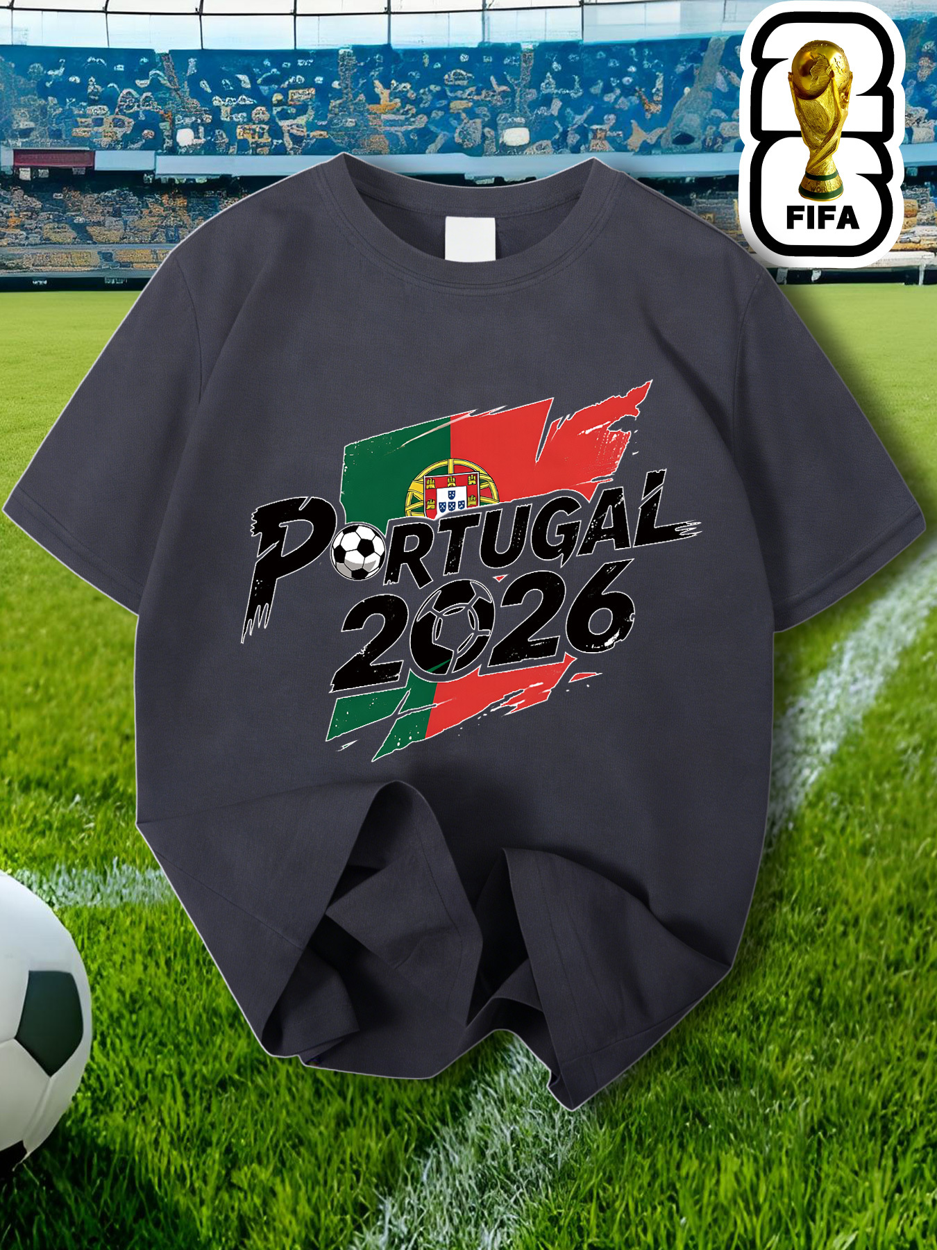 fifa 2026 portugal men's t shirt official &, comfortable round neck casual shirt suitable for training, jogging wear, gifts for fans, world cup souvenir apparel, machine washable portugal national merchandise fifa 2026 portugal men's t shirt official &, comfortable round neck casual shirt suitable for training, jogging wear, gifts for fans, world cup souvenir apparel, machine washable portugal national merchandise