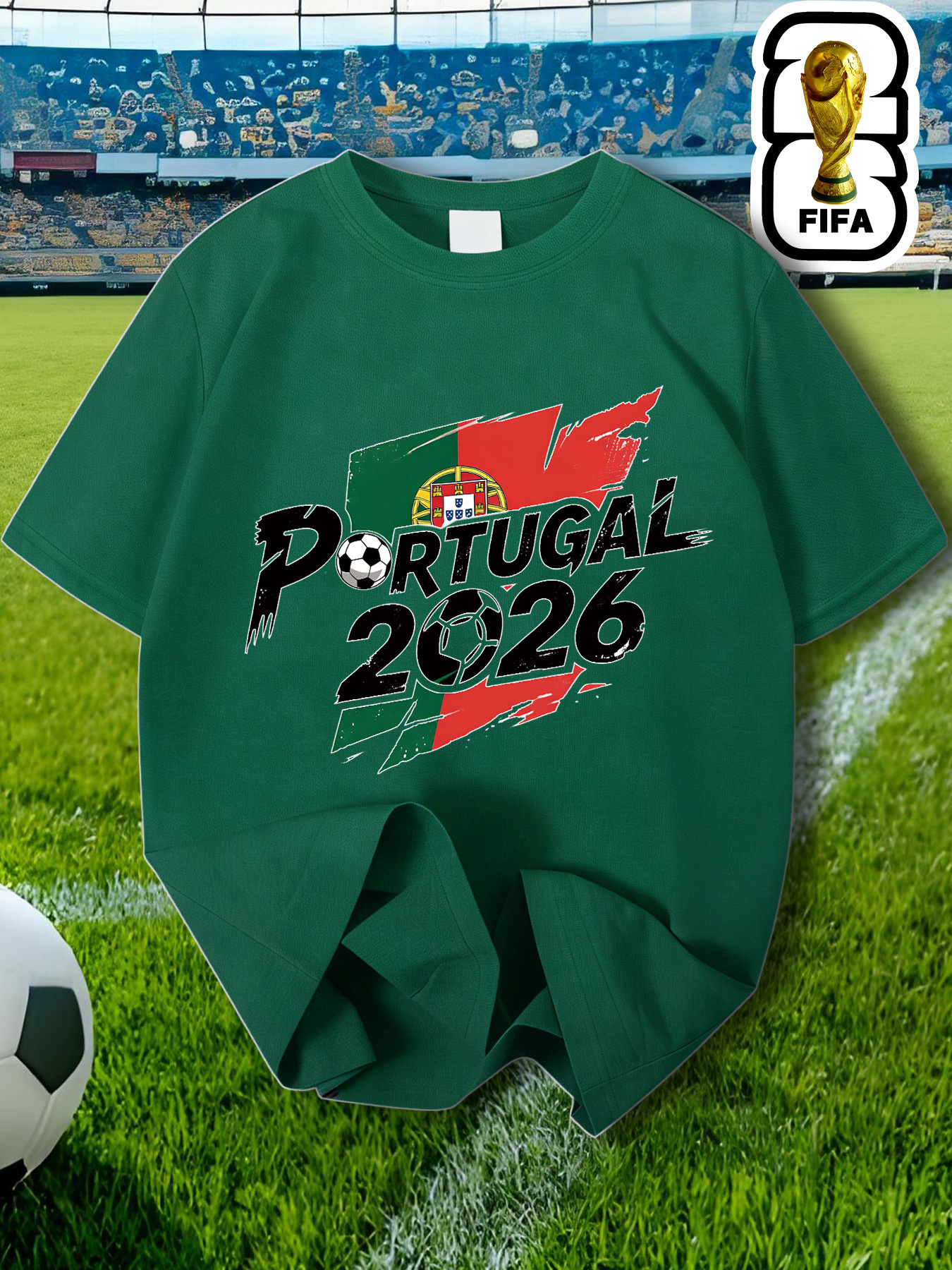 fifa 2026 portugal men's t shirt official &, comfortable round neck casual shirt suitable for training, jogging wear, gifts for fans, world cup souvenir apparel, machine washable portugal national merchandise fifa 2026 portugal men's t shirt official &, comfortable round neck casual shirt suitable for training, jogging wear, gifts for fans, world cup souvenir apparel, machine washable portugal national merchandise