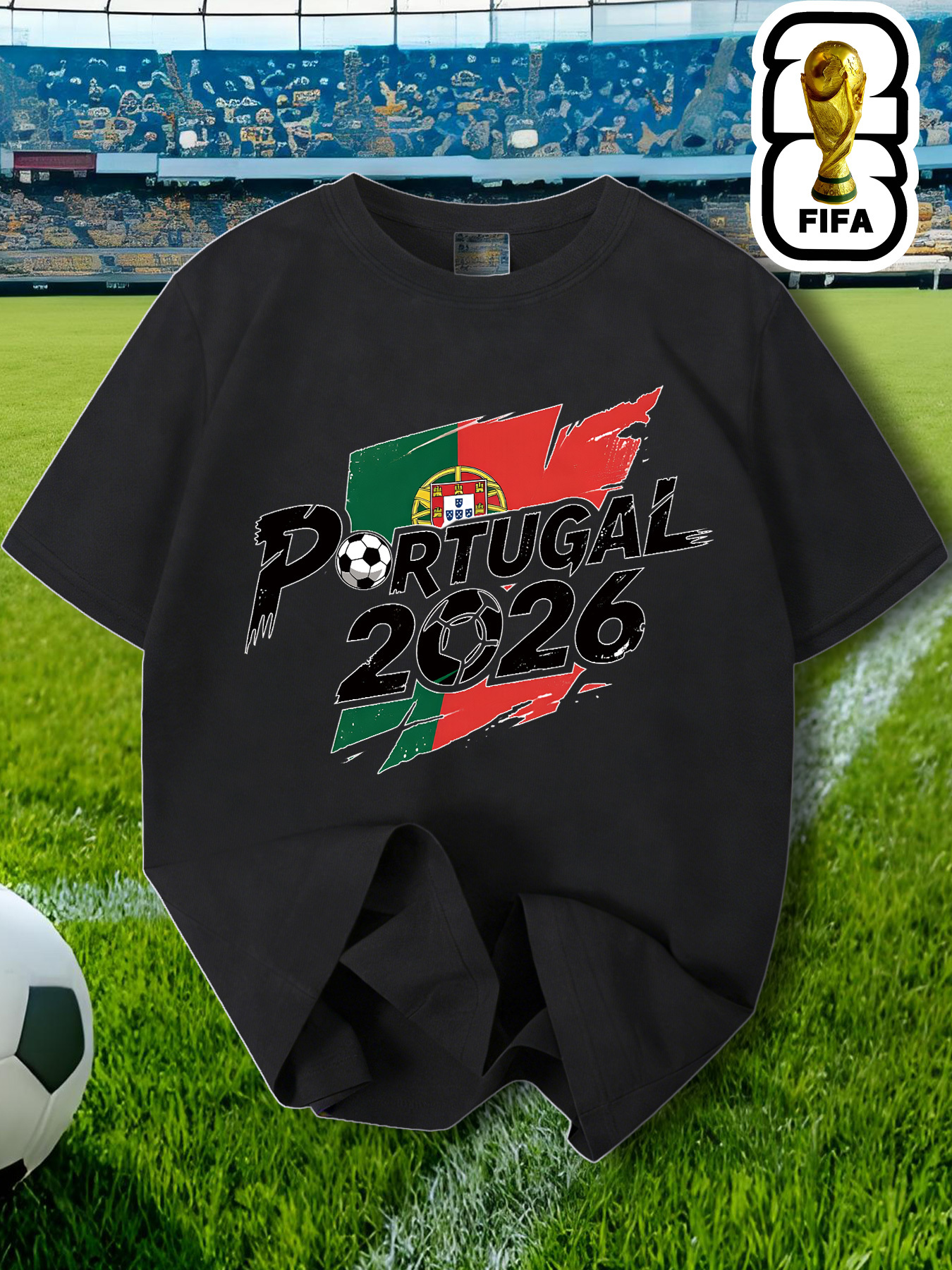 fifa 2026 portugal men's t shirt official &, comfortable round neck casual shirt suitable for training, jogging wear, gifts for fans, world cup souvenir apparel, machine washable portugal national merchandise fifa 2026 portugal men's t shirt official &, comfortable round neck casual shirt suitable for training, jogging wear, gifts for fans, world cup souvenir apparel, machine washable portugal national merchandise