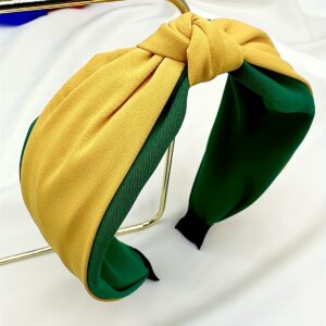 1pc fashion classic high quality yellow green contrast fabric decor headband