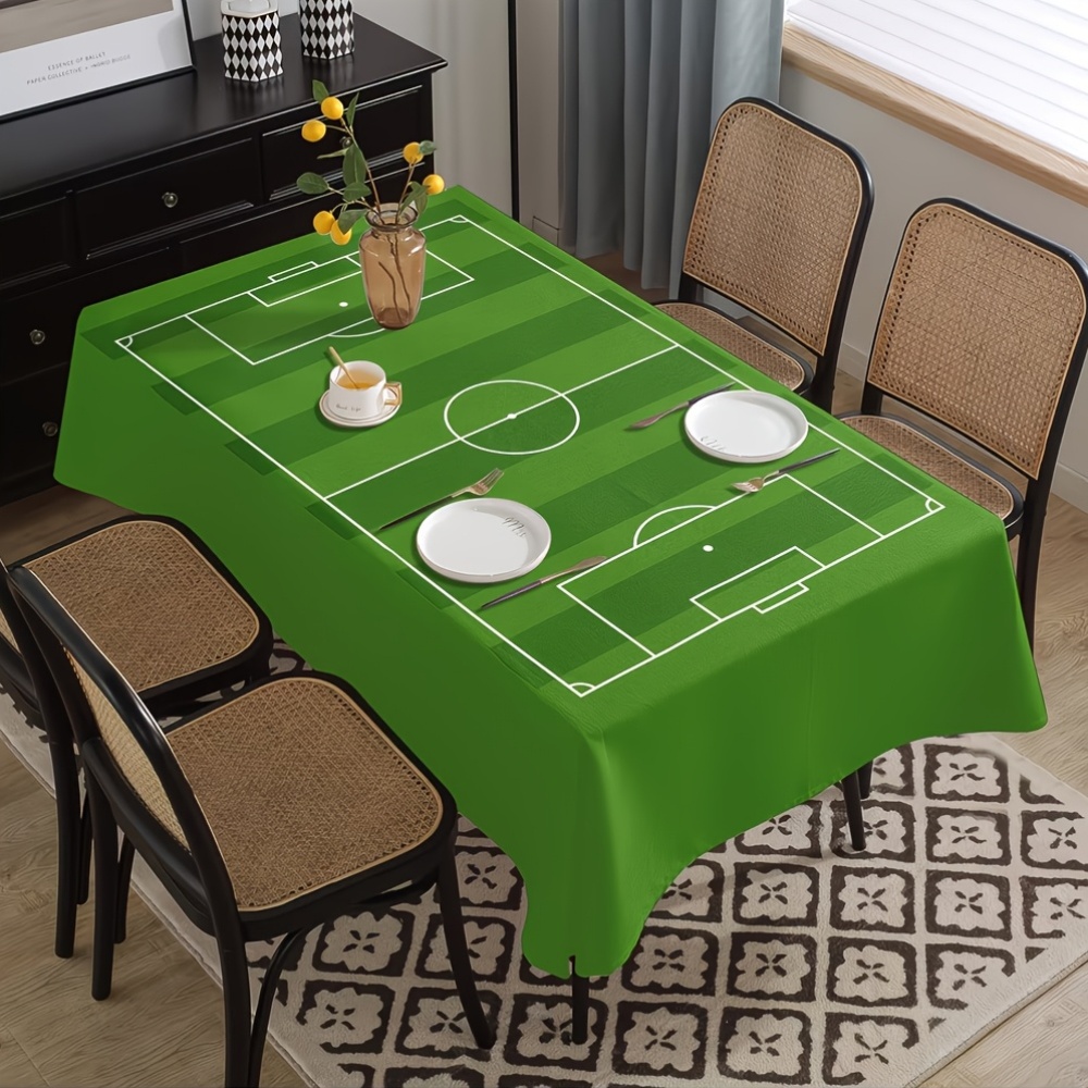 1pc tablecloth, easy fresh green football field print tablecloth, rectangular tablecloth, machine washable for picnics, camping, weddings, birthday parties, restaurants durable home decor and holiday tablecloth 1pc tablecloth, easy fresh green football field print tablecloth, rectangular tablecloth, machine washable for picnics, camping, weddings, birthday parties, restaurants durable home decor and holiday tablecloth