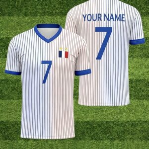 french football jersey v neck suitable for parties & summer events name & number personalization, machine washable uniforms for training, tournaments, casual wear comfortable regular fit