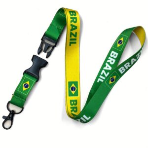 2d 1pc brazil flag chest strap, double sided printing can be used as a phone lanyard