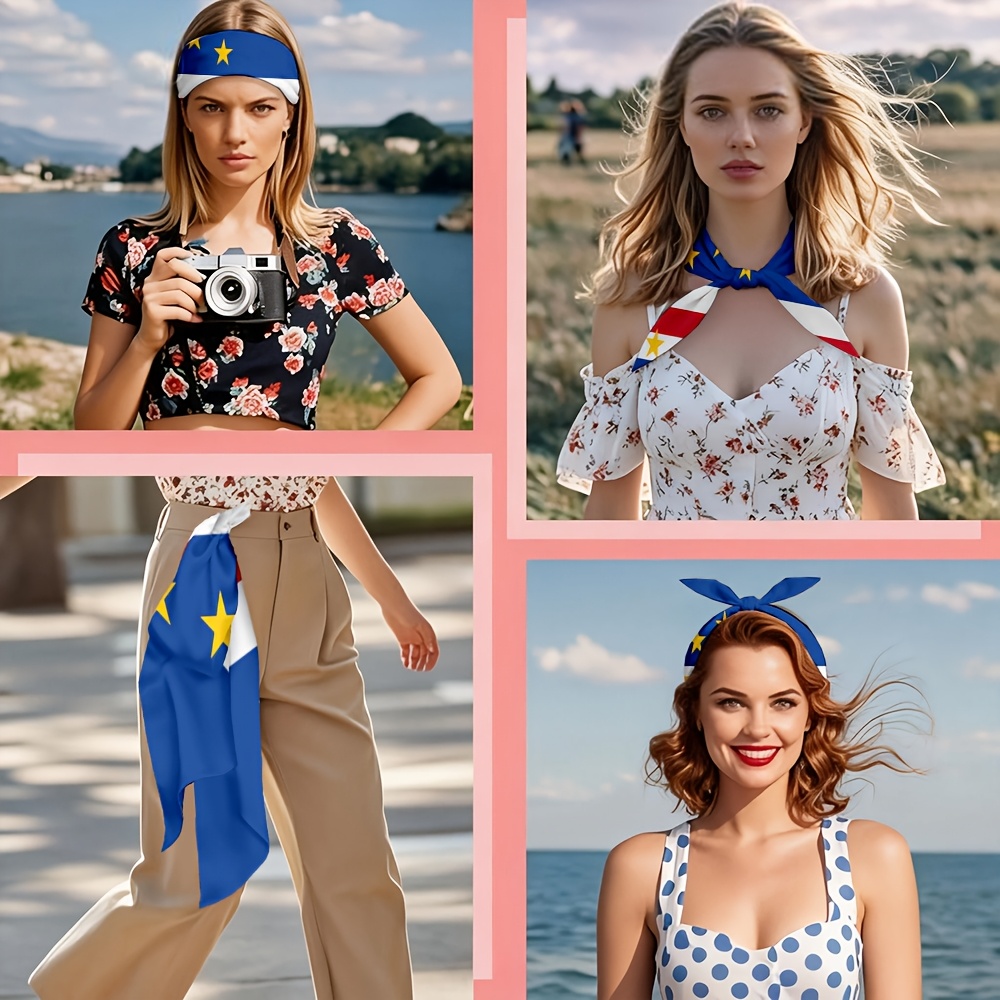 1pc headscarf, bermuda flag pattern printed square scarf, casual outdoor headscarf, lightweight breathable sunshade shawl, breathable square scarf, decorative scarf, elegant accessory, non stretch, suitable for outdoor decoration 1pc headscarf, bermuda flag pattern printed square scarf, casual outdoor headscarf, lightweight breathable sunshade shawl, breathable square scarf, decorative scarf, elegant accessory, non stretch, suitable for outdoor decoration