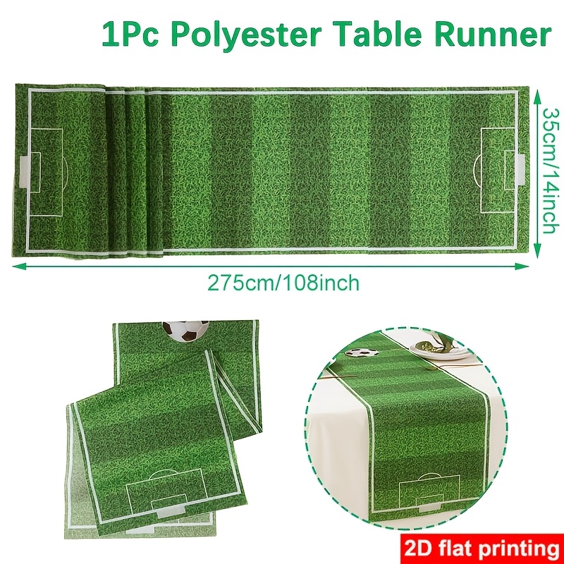 1pc, soccer themed table runner, 457.2 x 35.0 cm, green soccer polyester tablecloth, soccer party decorations, kids' gift party supplies, tabletop decor, happy birthday party supplies 1pc, soccer themed table runner, 457.2 x 35.0 cm, green soccer polyester tablecloth, soccer party decorations, kids' gift party supplies, tabletop decor, happy birthday party supplies