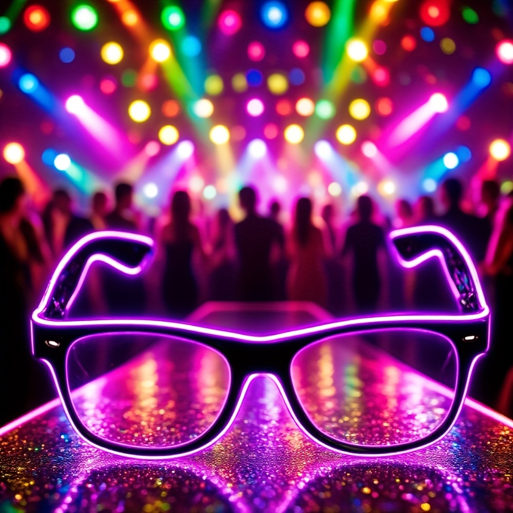 led neon light up glasses multicolor options (green, purple, pink, cyan, red) perfect for raves, concerts, birthday parties durable plastic construction, comfortable fit, battery powered ideal nightclub and holiday accessory, without battery led neon light up glasses multicolor options (green, purple, pink, cyan, red) perfect for raves, concerts, birthday parties durable plastic construction, comfortable fit, battery powered ideal nightclub and holiday accessory, without battery
