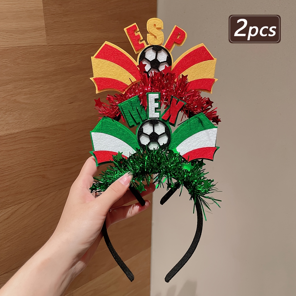 1/2pcs creative new 2026 football match printed ribbon decorative headband, suitable for cheering, matching with hairbands during games, football fans wearing to cheer up, suitable for events and watching football matches 1/2pcs creative new 2026 football match printed ribbon decorative headband, suitable for cheering, matching with hairbands during games, football fans wearing to cheer up, suitable for events and watching football matches