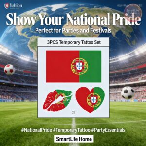 3pcs portugal flag pattern stickers size: 60mm x 60mm | portugal flag pattern stickers, suitable for soccer matches, sports events, marathons, cheerleading, girlfriends, and party holidays. made with durable material, easy to apply
