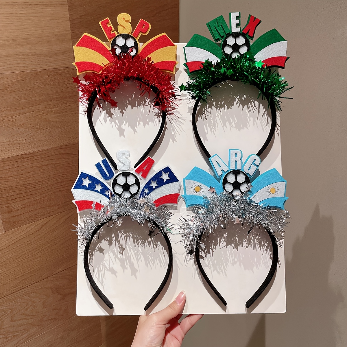 1/2pcs creative new 2026 football match printed ribbon decorative headband, suitable for cheering, matching with hairbands during games, football fans wearing to cheer up, suitable for events and watching football matches 1/2pcs creative new 2026 football match printed ribbon decorative headband, suitable for cheering, matching with hairbands during games, football fans wearing to cheer up, suitable for events and watching football matches