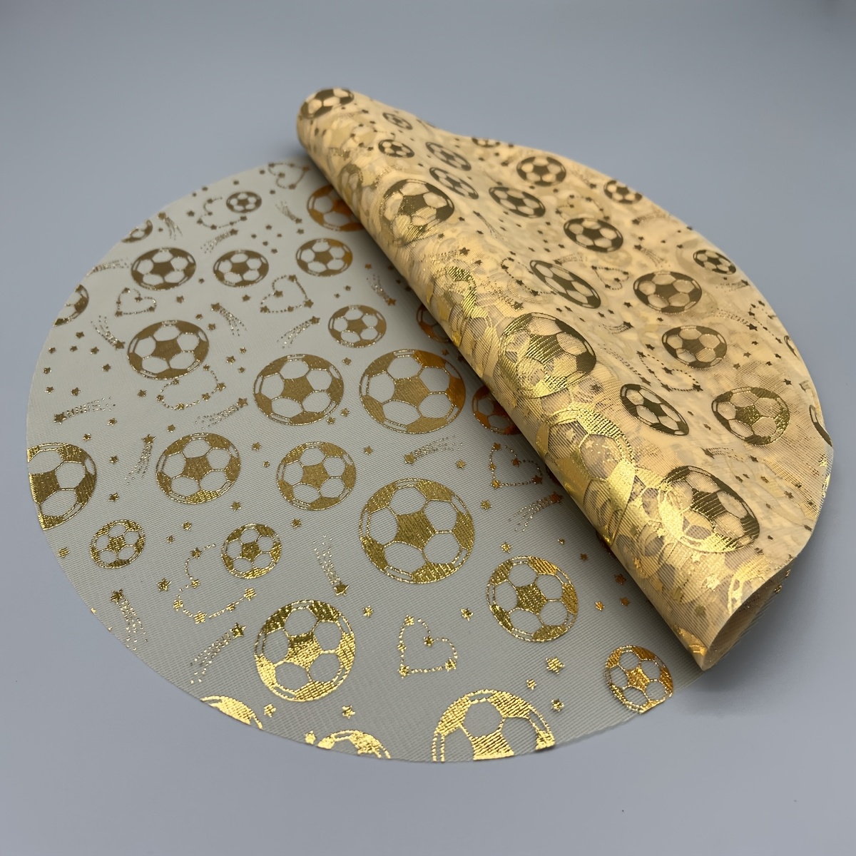12pcs soccer pattern placemats, new style placemats, new pattern, golden foil disposable round golden thin net golden foil placemats, suitable for wedding celebrations, birthday parties, graduation ceremonies, vacation home decor, home life 12pcs soccer pattern placemats, new style placemats, new pattern, golden foil disposable round golden thin net golden foil placemats, suitable for wedding celebrations, birthday parties, graduation ceremonies, vacation home decor, home life