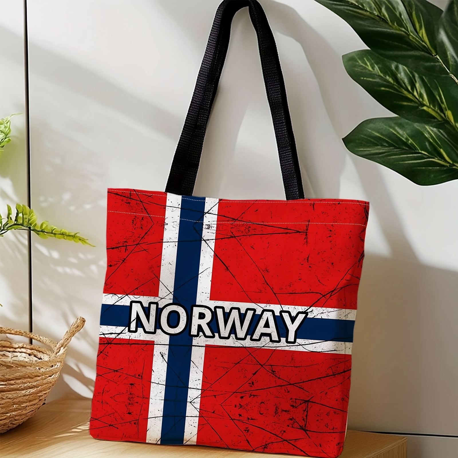 1pc shopper bag, shopping portable shoulder back hand held bag, norwegian flag, scratched texture, norway, suitable for travel, cosmetics, holiday storage bags, home furnishings, gifts, picnics, family gatherings 1pc shopper bag, shopping portable shoulder back hand held bag, norwegian flag, scratched texture, norway, suitable for travel, cosmetics, holiday storage bags, home furnishings, gifts, picnics, family gatherings