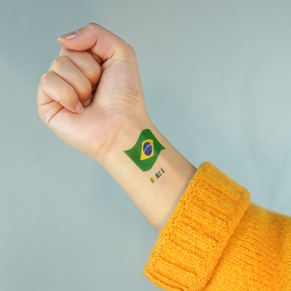 10pcs brazil flag football temporary tattoo stickers, waterproof fan face stickers, body decorative stickers for sports events, competitions, cheering, festivals and parties, suitable for face and arms 10pcs brazil flag football temporary tattoo stickers, waterproof fan face stickers, body decorative stickers for sports events, competitions, cheering, festivals and parties, suitable for face and arms