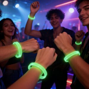 gift for her/him 9pcs set of luminous silicone wristbands, festival party supplies, 9 color set, suitable for nighttime activities/birthday parties/outdoor camping team building/clubs/marathons/sports meets/company team building expansion