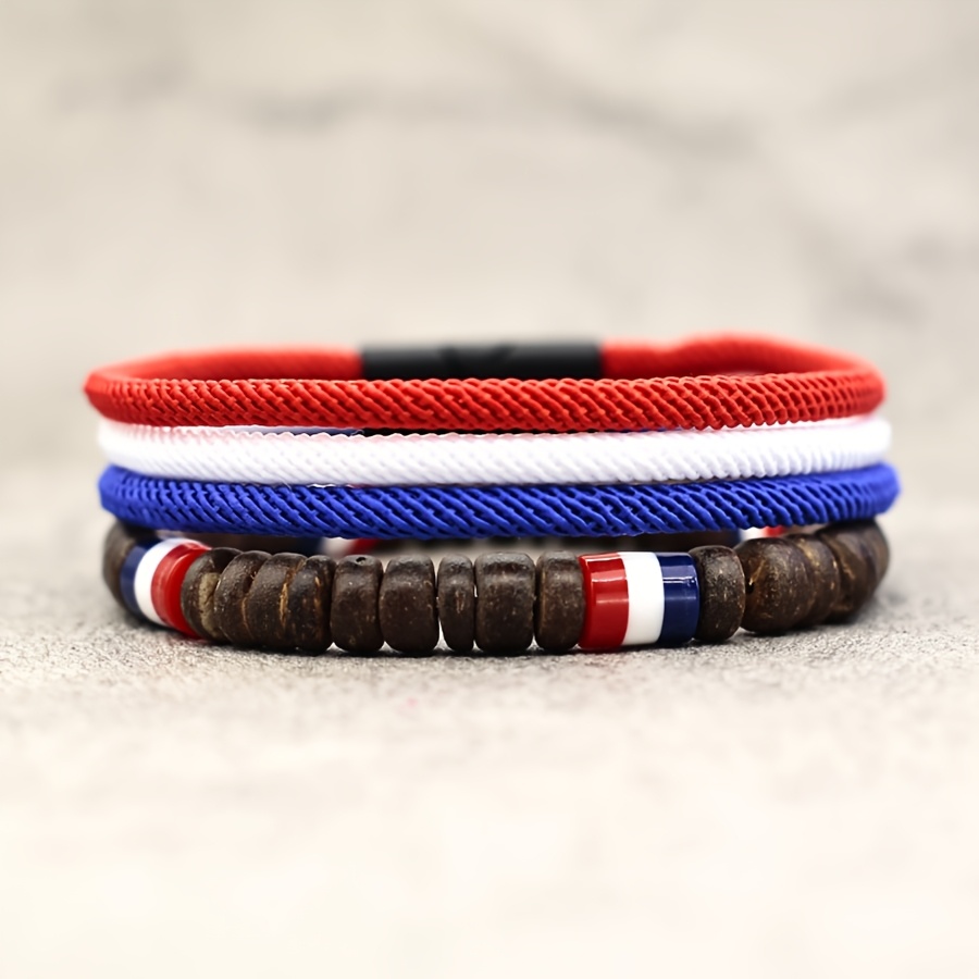 2pcs set competition sports bangle bangle bracelet blue white red national flag colors bead bangle bangle bracelet music symbols men women wear jewelry holiday gift friendship friend bangle bangle bracelet 2pcs set competition sports bangle bangle bracelet blue white red national flag colors bead bangle bangle bracelet music symbols men women wear jewelry holiday gift friendship friend bangle bangle bracelet