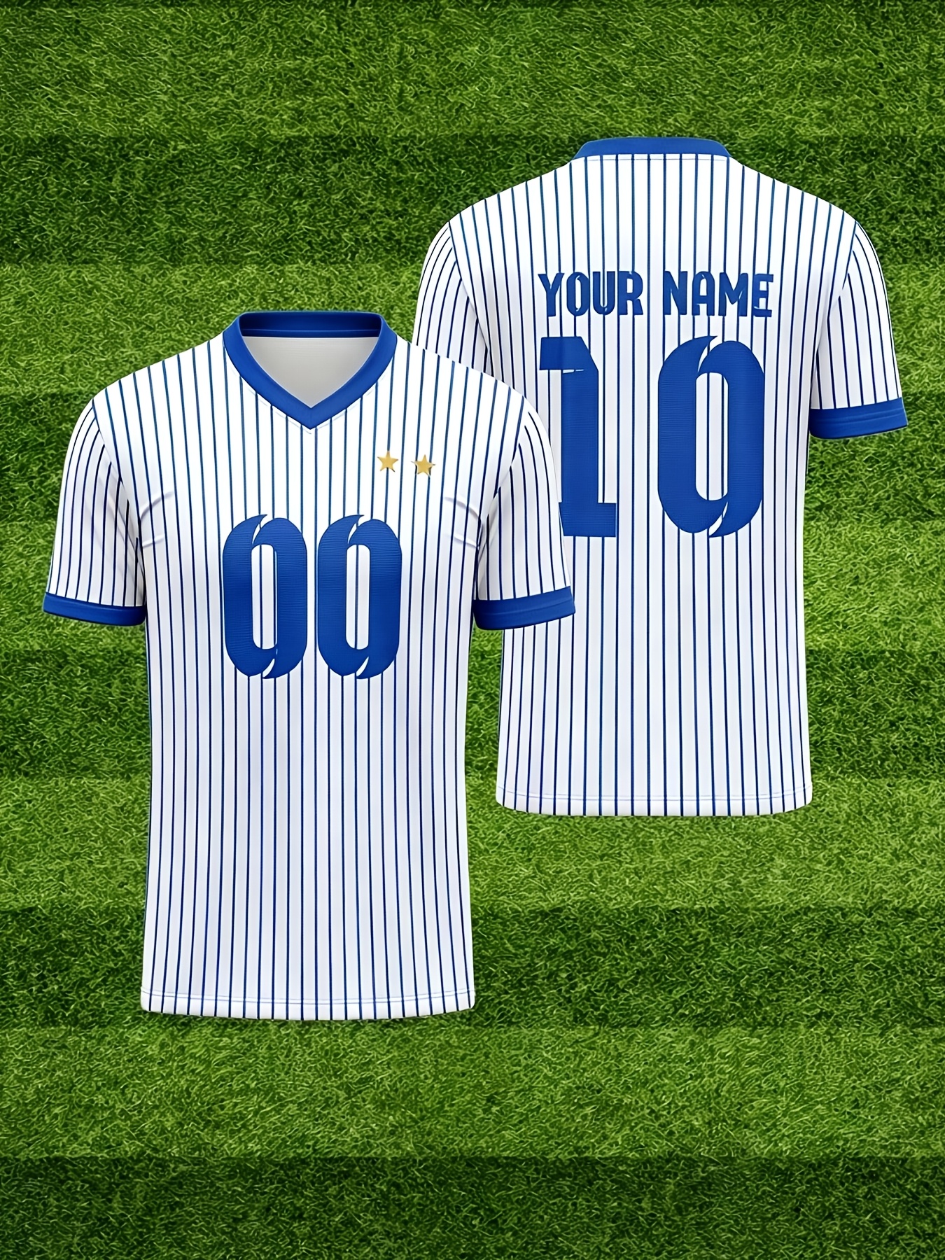 french football jersey v neck suitable for parties & summer events name & number personalization, machine washable uniforms for training, tournaments, casual wear comfortable regular fit french football jersey v neck suitable for parties & summer events name & number personalization, machine washable uniforms for training, tournaments, casual wear comfortable regular fit