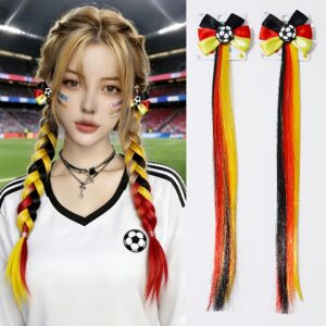 2pcs of colorful dress up wig hair clips for, with elements such as footballs and bows, passionate and cute style cheering set, viewing party atmosphere hair additions