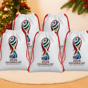 gift for her/him 5pcs set, 2026 fifa world cup, world cup, cratch, maple, sayu themed candy bags, gift wrapping storage bags, drawstring gift bags, wedding candy bags, material, christmas candy bags, fine workmanship, lightweight, spacious