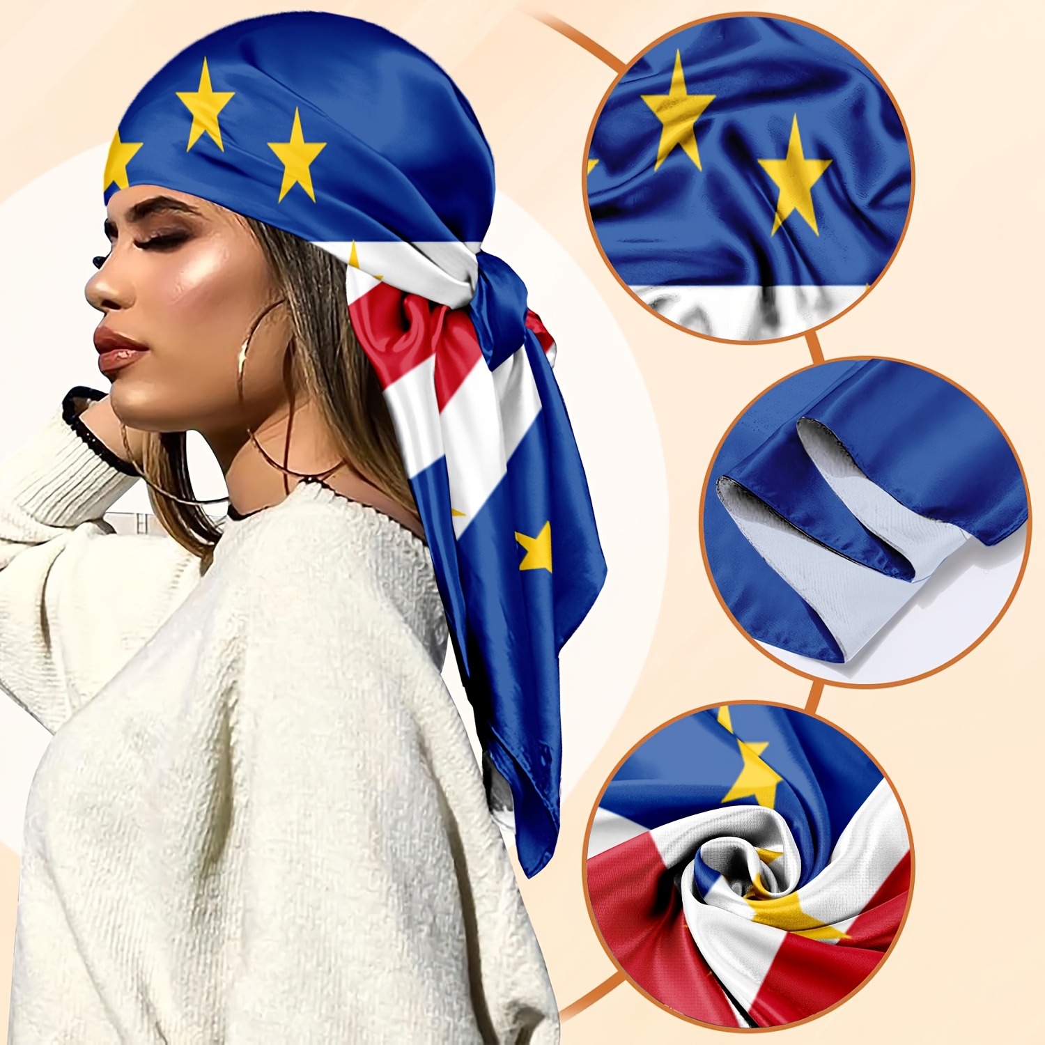 1pc headscarf, bermuda flag pattern printed square scarf, casual outdoor headscarf, lightweight breathable sunshade shawl, breathable square scarf, decorative scarf, elegant accessory, non stretch, suitable for outdoor decoration 1pc headscarf, bermuda flag pattern printed square scarf, casual outdoor headscarf, lightweight breathable sunshade shawl, breathable square scarf, decorative scarf, elegant accessory, non stretch, suitable for outdoor decoration