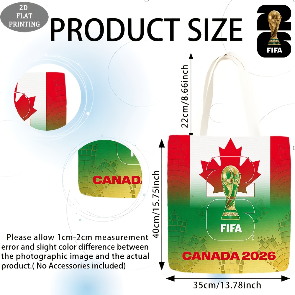 1pc women's shoulder bag authorized 2026 fifa world cup maple&zayu&clutch shoulder bag, multi functional handbag, reusable, tote bag, clutch, evening bag, suitable for outdoor travel, ball games, fan gifts, travel essentials, daily use, camping 1pc women's shoulder bag authorized 2026 fifa world cup maple&zayu&clutch shoulder bag, multi functional handbag, reusable, tote bag, clutch, evening bag, suitable for outdoor travel, ball games, fan gifts, travel essentials, daily use, camping