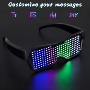 led party glasses, adult rgb full color led glasses, usb rechargeable futuristic style glasses, suitable for nightclubs, music festivals, carnival parties, christmas, halloween and birthday parties