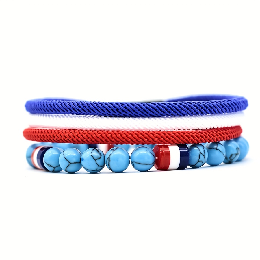2pcs set competition sports bangle bangle bracelet blue white red national flag colors bead bangle bangle bracelet music symbols men women wear jewelry holiday gift friendship friend bangle bangle bracelet 2pcs set competition sports bangle bangle bracelet blue white red national flag colors bead bangle bangle bracelet music symbols men women wear jewelry holiday gift friendship friend bangle bangle bracelet