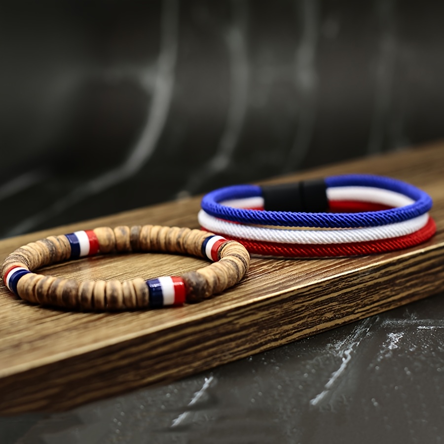 2pcs set competition sports bangle bangle bracelet blue white red national flag colors bead bangle bangle bracelet music symbols men women wear jewelry holiday gift friendship friend bangle bangle bracelet 2pcs set competition sports bangle bangle bracelet blue white red national flag colors bead bangle bangle bracelet music symbols men women wear jewelry holiday gift friendship friend bangle bangle bracelet