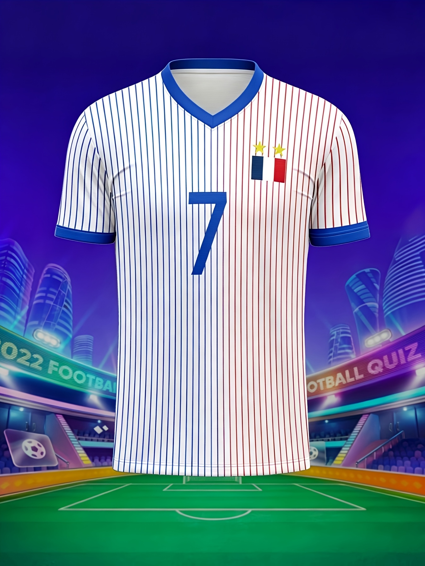 french football jersey v neck suitable for parties & summer events name & number personalization, machine washable uniforms for training, tournaments, casual wear comfortable regular fit french football jersey v neck suitable for parties & summer events name & number personalization, machine washable uniforms for training, tournaments, casual wear comfortable regular fit