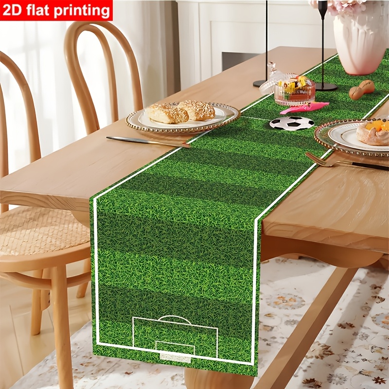 1pc, soccer themed table runner, 457.2 x 35.0 cm, green soccer polyester tablecloth, soccer party decorations, kids' gift party supplies, tabletop decor, happy birthday party supplies 1pc, soccer themed table runner, 457.2 x 35.0 cm, green soccer polyester tablecloth, soccer party decorations, kids' gift party supplies, tabletop decor, happy birthday party supplies