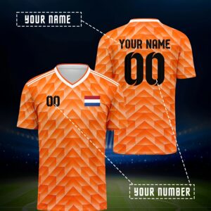 personalized name & number v neck soccer jersey football shirt with breathable orange/black jersey suitable for training, beach parties, casual wear, uniforms comfortable sportswear for adults