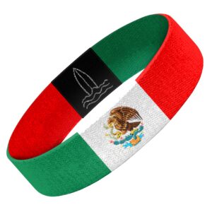 mexican flag stretch bracelet. stretchy bangle bracelet with mexican flag pattern printed on elastic band, cute wristband, surf bracelet