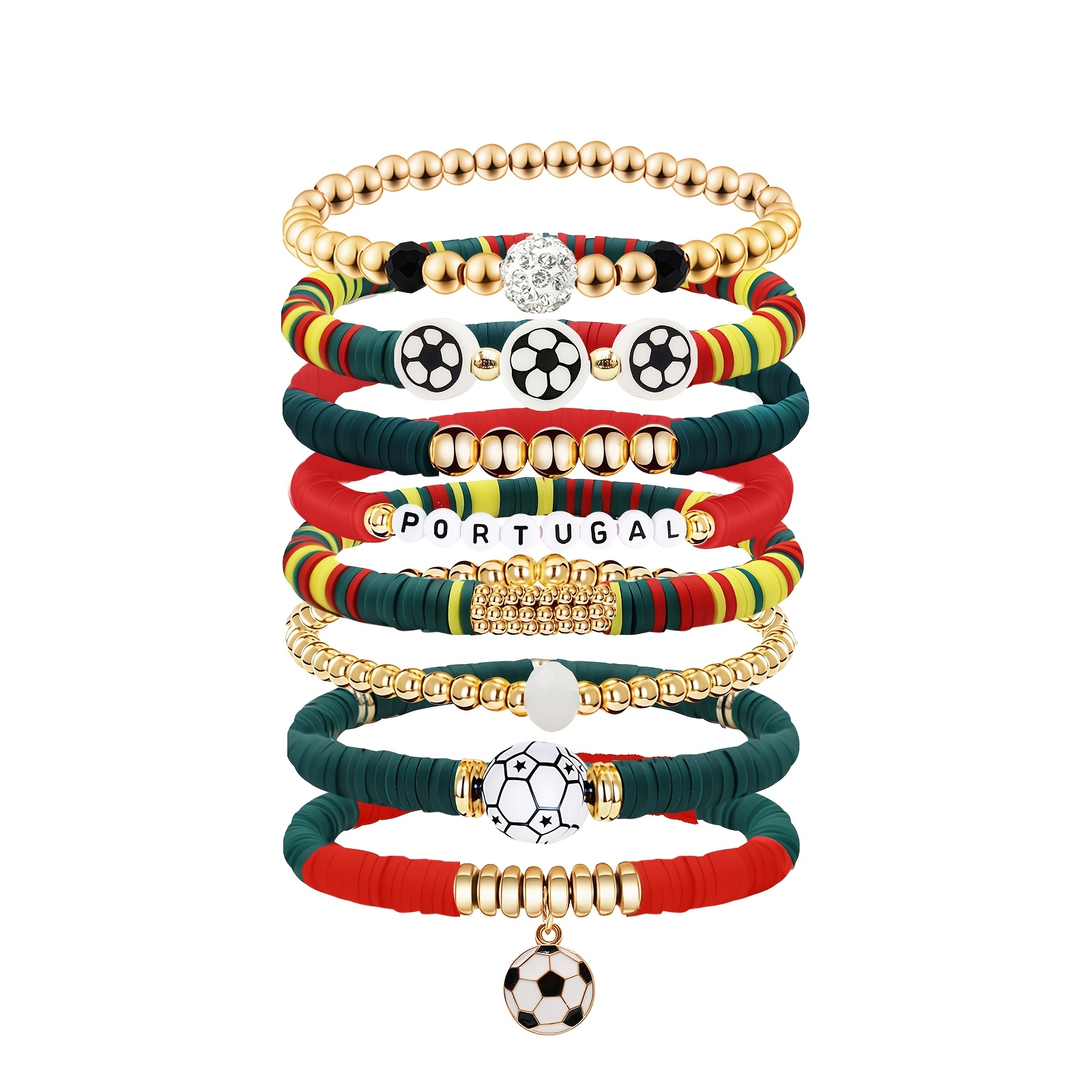 soccer bracelets set, stylish stackable game day bracelets, soccer cheerleading bracelets, football team colored additions – perfect as birthday or festive gifts for family, friends and football fans soccer bracelets set, stylish stackable game day bracelets, soccer cheerleading bracelets, football team colored additions – perfect as birthday or festive gifts for family, friends and football fans