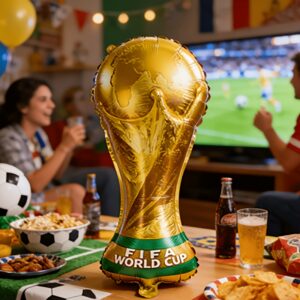 8pcs trophy themed party banners and pennants are suitable for holidays, events, and anniversaries. durable foil perfect for festive activities, lobby and bar decorations, party supplies, and themed events. a perfect gift for football fans
