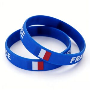 2 pack silicone wristband set for men women elastic silicone bracelets for soccer tournaments, spirit events & gym bulk wristbands for fitness, party favors & celebrations