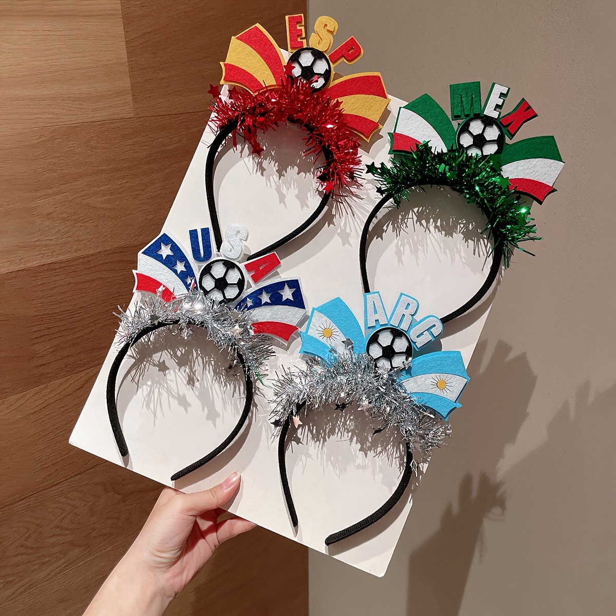 1/2pcs creative new 2026 football match printed ribbon decorative headband, suitable for cheering, matching with hairbands during games, football fans wearing to cheer up, suitable for events and watching football matches 1/2pcs creative new 2026 football match printed ribbon decorative headband, suitable for cheering, matching with hairbands during games, football fans wearing to cheer up, suitable for events and watching football matches