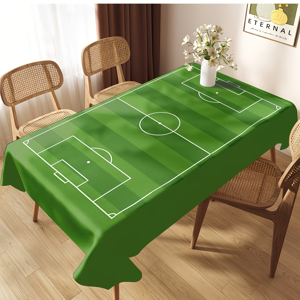 1pc tablecloth, easy fresh green football field print tablecloth, rectangular tablecloth, machine washable for picnics, camping, weddings, birthday parties, restaurants durable home decor and holiday tablecloth 1pc tablecloth, easy fresh green football field print tablecloth, rectangular tablecloth, machine washable for picnics, camping, weddings, birthday parties, restaurants durable home decor and holiday tablecloth