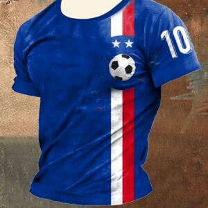 no. 10 print short sleeve t shirt men's sports casual top border