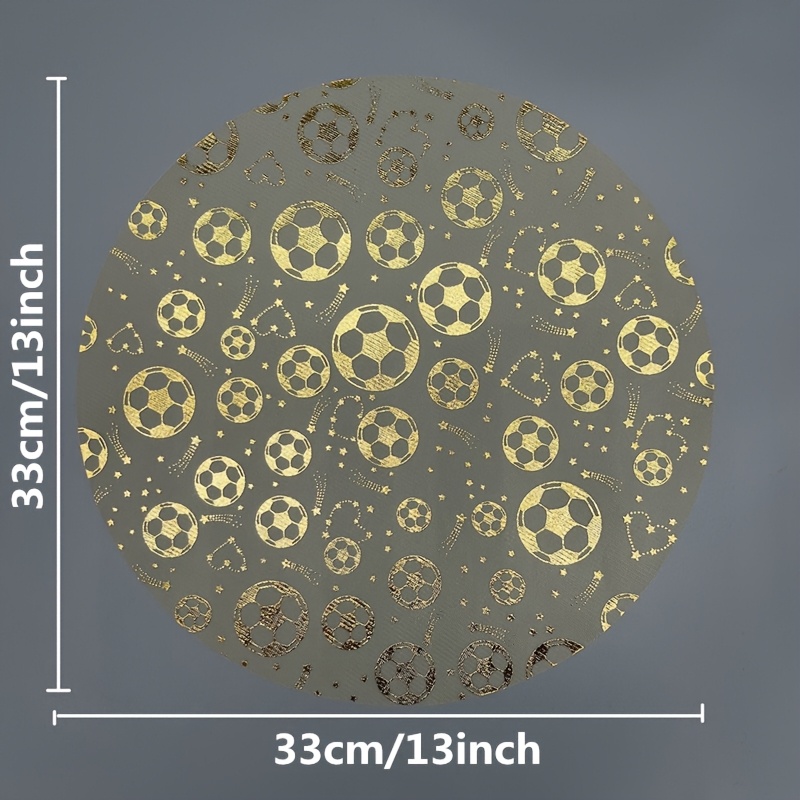 12pcs soccer pattern placemats, new style placemats, new pattern, golden foil disposable round golden thin net golden foil placemats, suitable for wedding celebrations, birthday parties, graduation ceremonies, vacation home decor, home life 12pcs soccer pattern placemats, new style placemats, new pattern, golden foil disposable round golden thin net golden foil placemats, suitable for wedding celebrations, birthday parties, graduation ceremonies, vacation home decor, home life