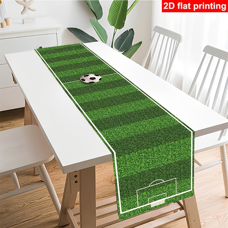 1pc, soccer themed table runner, 457.2 x 35.0 cm, green soccer polyester tablecloth, soccer party decorations, kids' gift party supplies, tabletop decor, happy birthday party supplies 1pc, soccer themed table runner, 457.2 x 35.0 cm, green soccer polyester tablecloth, soccer party decorations, kids' gift party supplies, tabletop decor, happy birthday party supplies