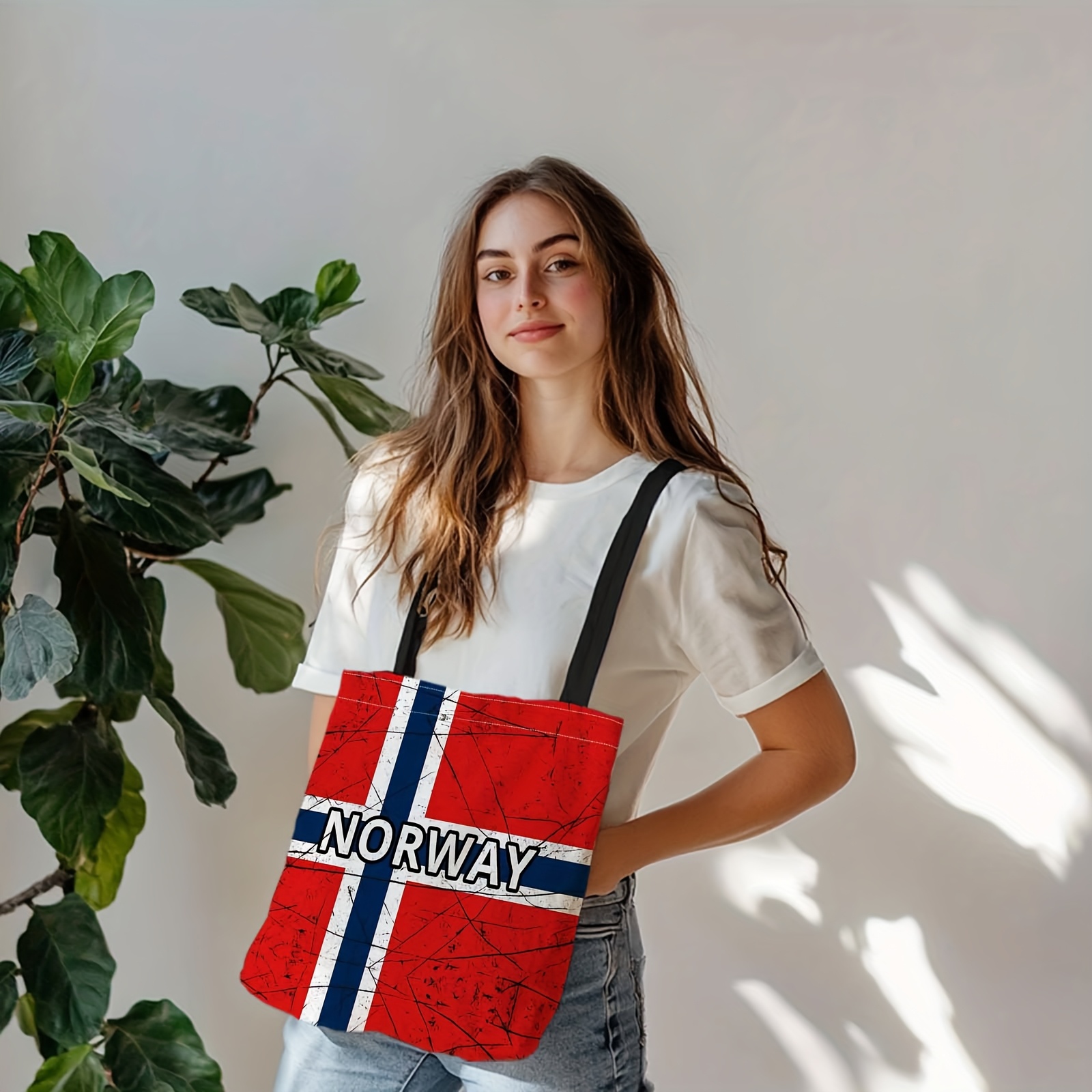 1pc shopper bag, shopping portable shoulder back hand held bag, norwegian flag, scratched texture, norway, suitable for travel, cosmetics, holiday storage bags, home furnishings, gifts, picnics, family gatherings 1pc shopper bag, shopping portable shoulder back hand held bag, norwegian flag, scratched texture, norway, suitable for travel, cosmetics, holiday storage bags, home furnishings, gifts, picnics, family gatherings