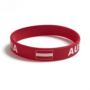 2pcs set unisex austrian flag soft retractable wristband | suitable for sports fans, game days, and daily wear / friend's gift / souvenir