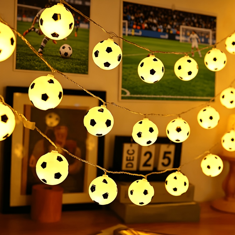 football shaped string lights, football lights available in 149.86cm/299.72cm, battery powered warm white decorative lights, suitable for sports fans, children's rooms, game days, birthday parties, bedroom decorations, led lights football shaped string lights, football lights available in 149.86cm/299.72cm, battery powered warm white decorative lights, suitable for sports fans, children's rooms, game days, birthday parties, bedroom decorations, led lights
